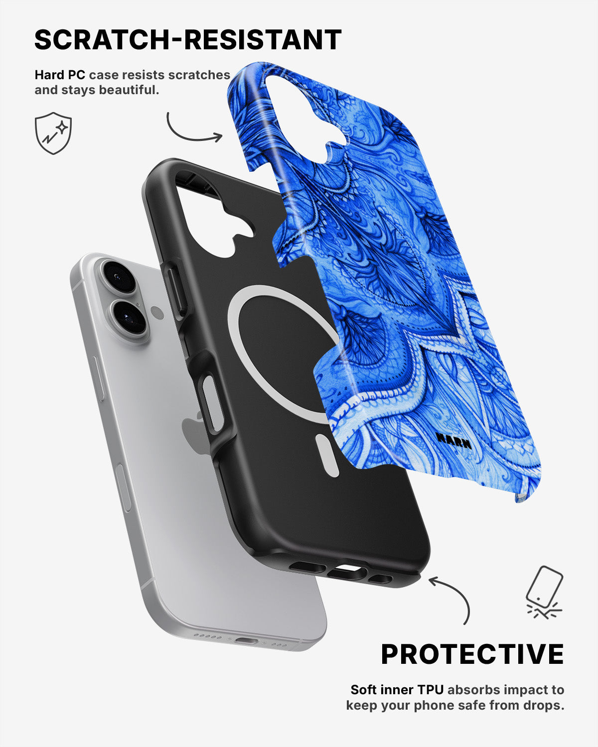 iPhone 16 Tough Case – Blue Vintage - View 2