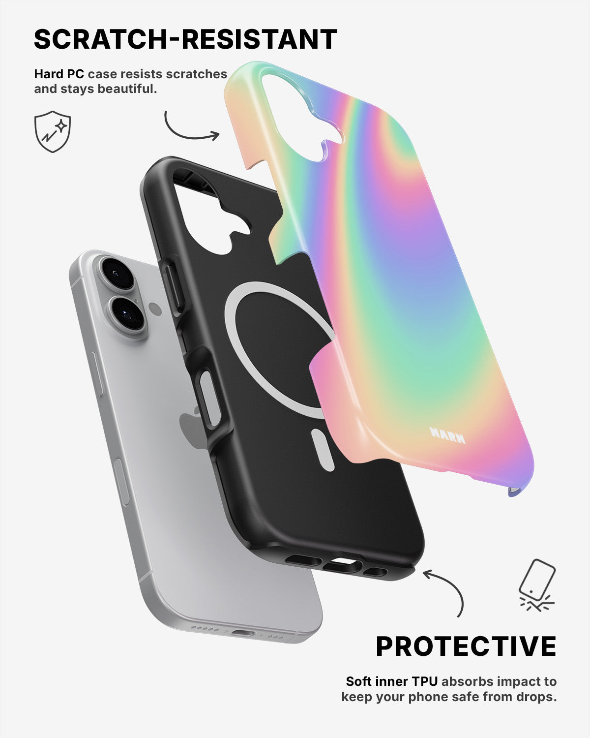 iPhone 16 Tough Case – Rainbow Haze - View 2