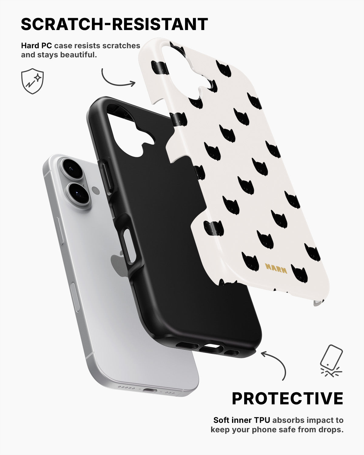 iPhone 16 Tough Case – Kitty Dots - View 2