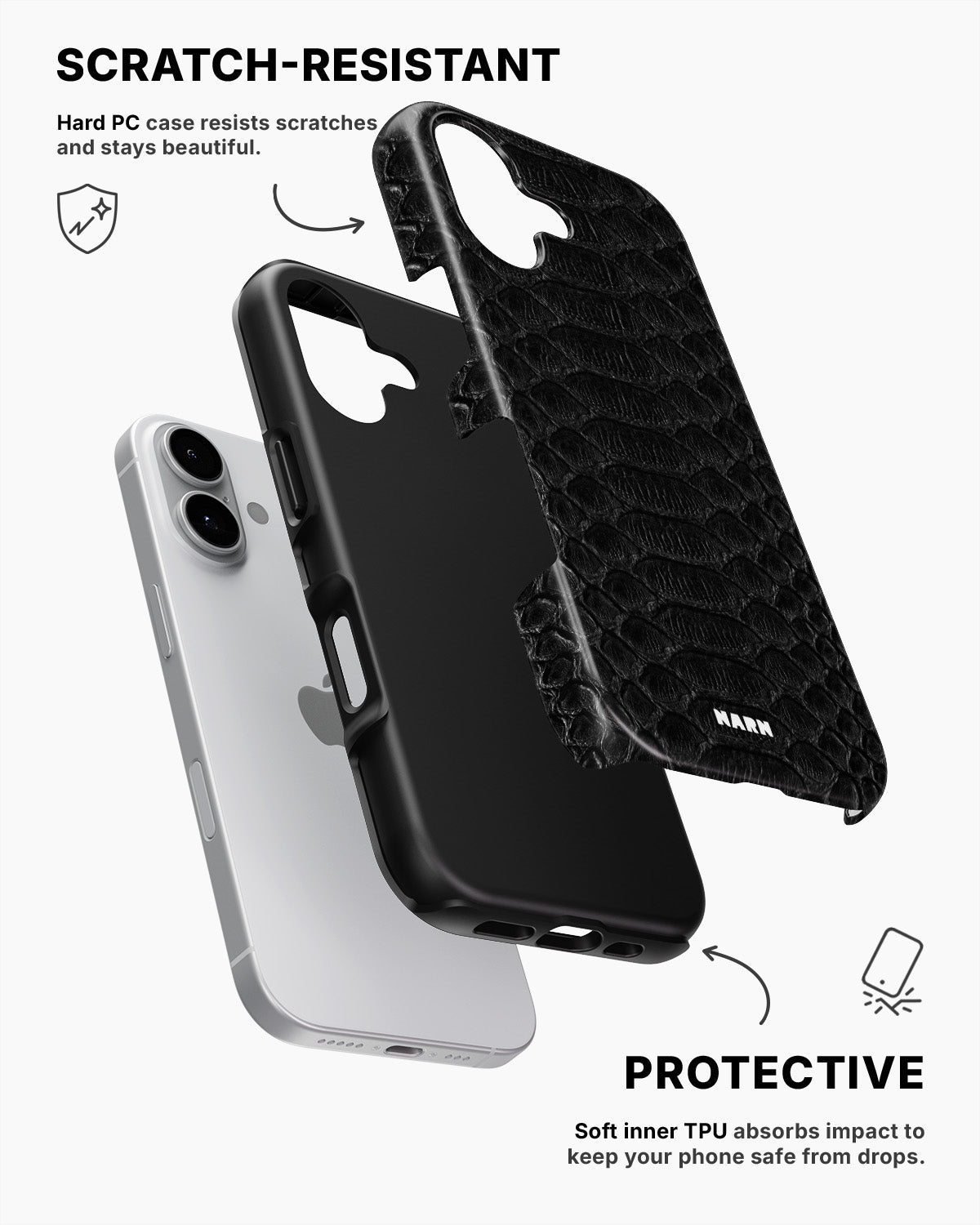 iPhone 16 Tough Case – Black Snake - View 2