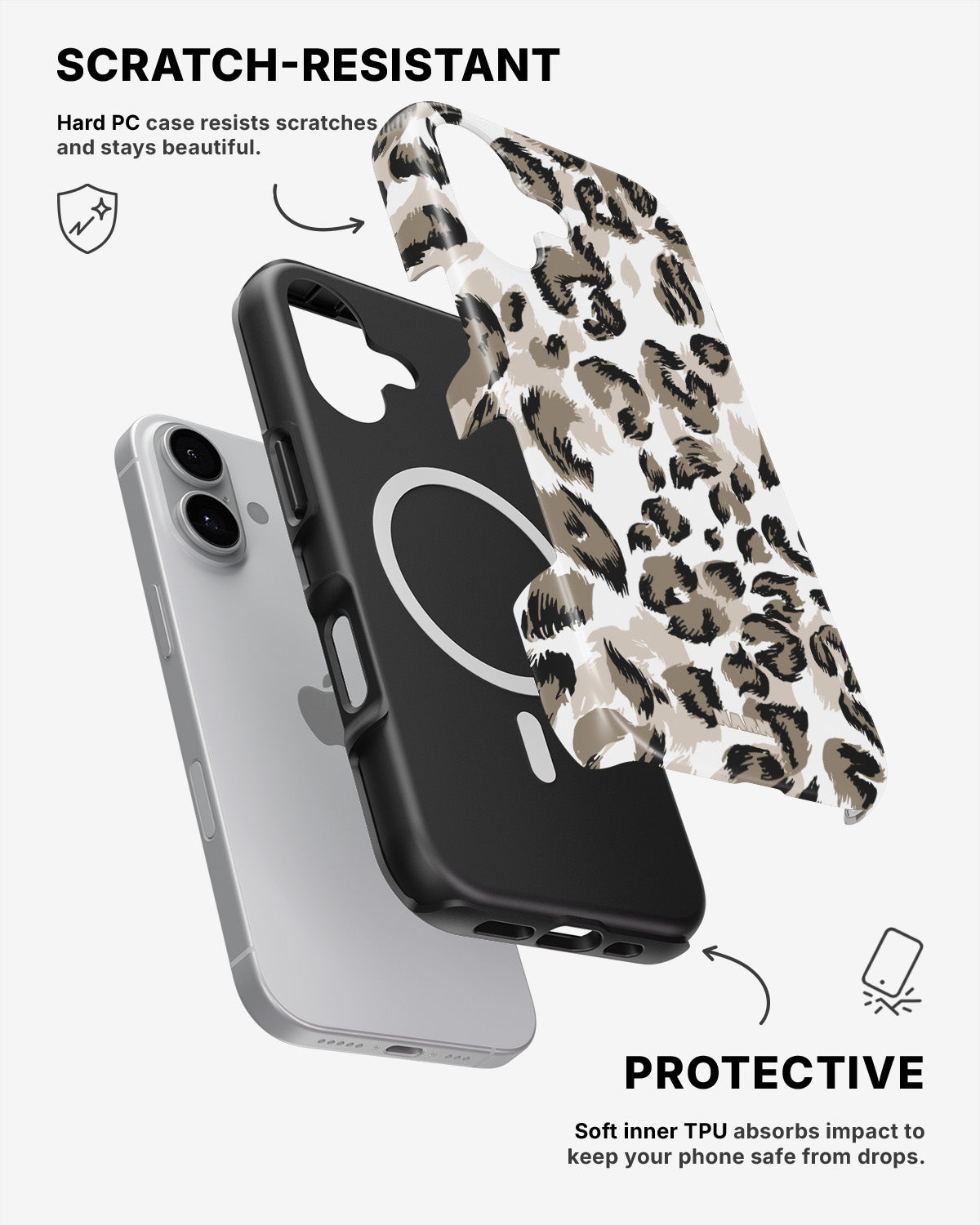 iPhone 16 Tough Case – Snow Leopard - View 2
