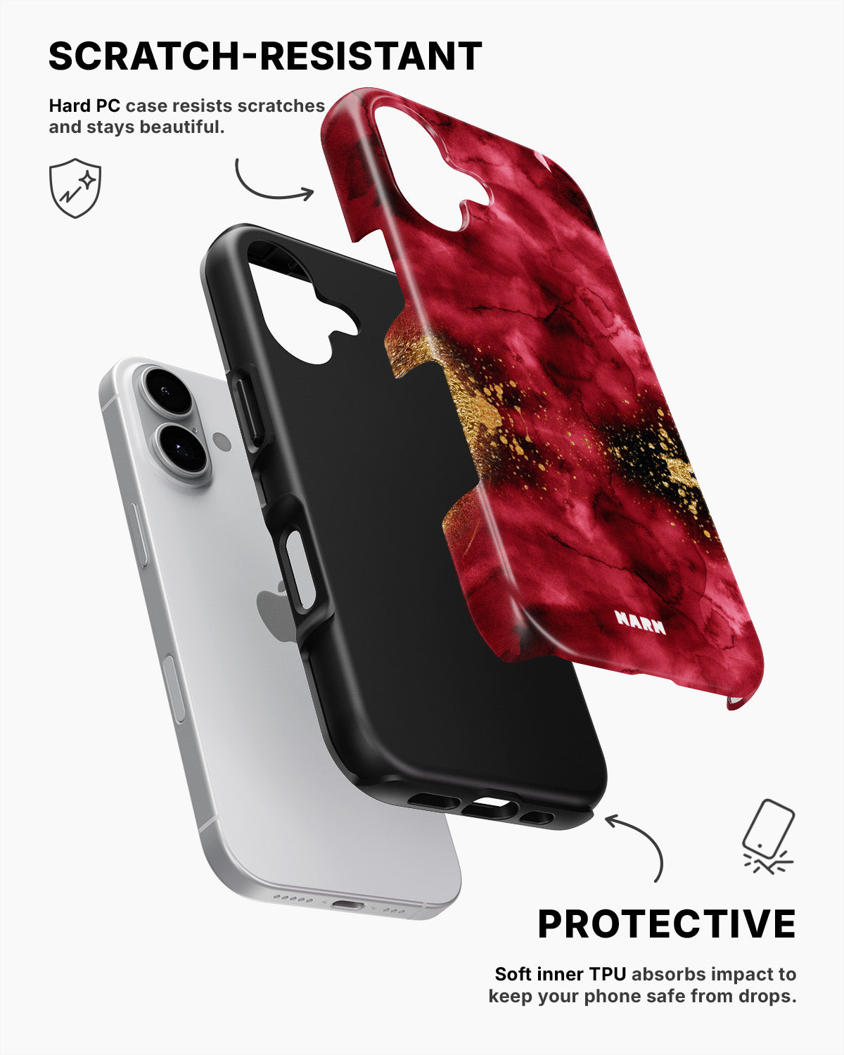 iPhone 16 Tough Case – Burgendy Shimmer - View 2