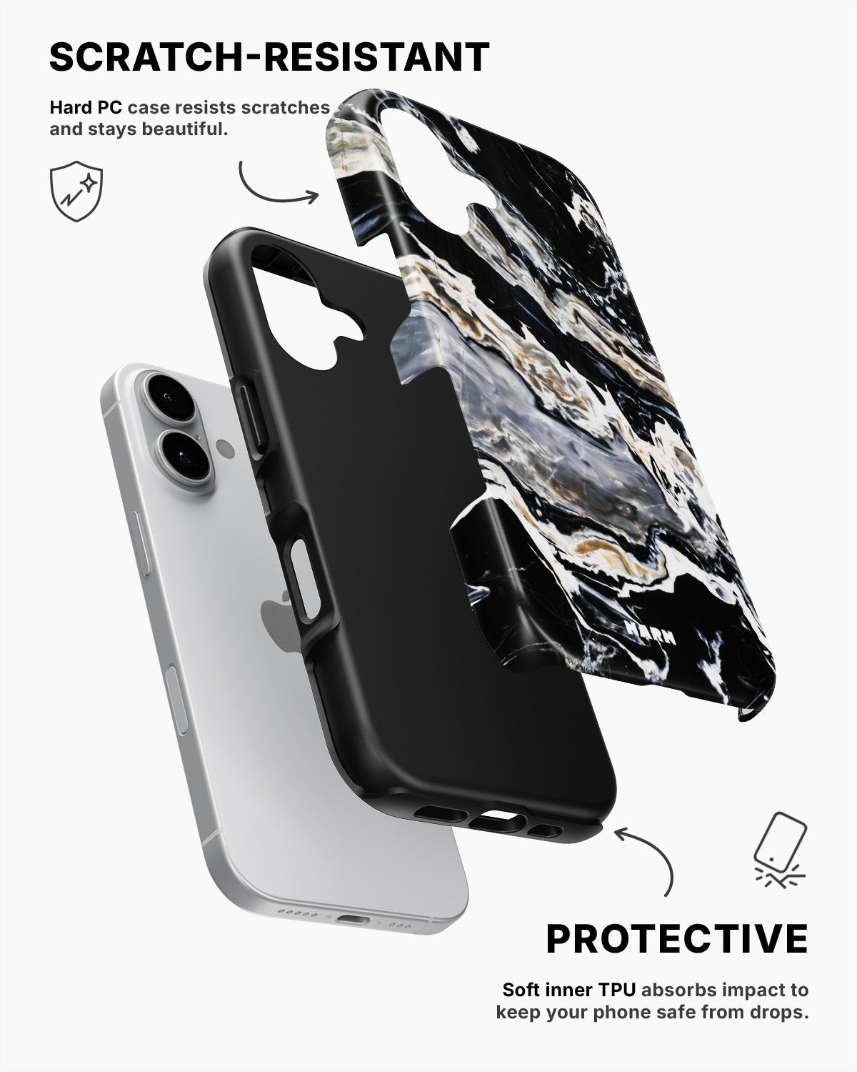 iPhone 16 Tough Case – Dark Swirl - View 2