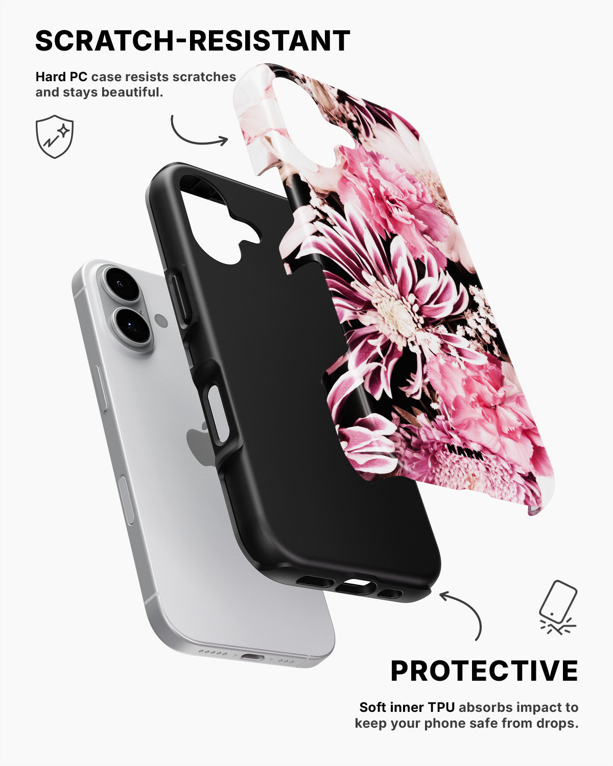 iPhone 16 Tough Case – Soft Blossom - View 2