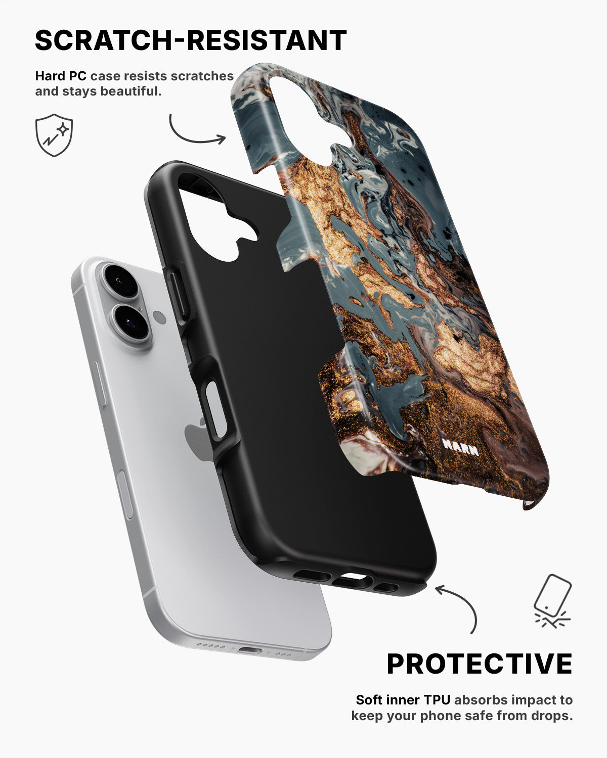 iPhone 16 Tough Case – Molten Gold - View 2