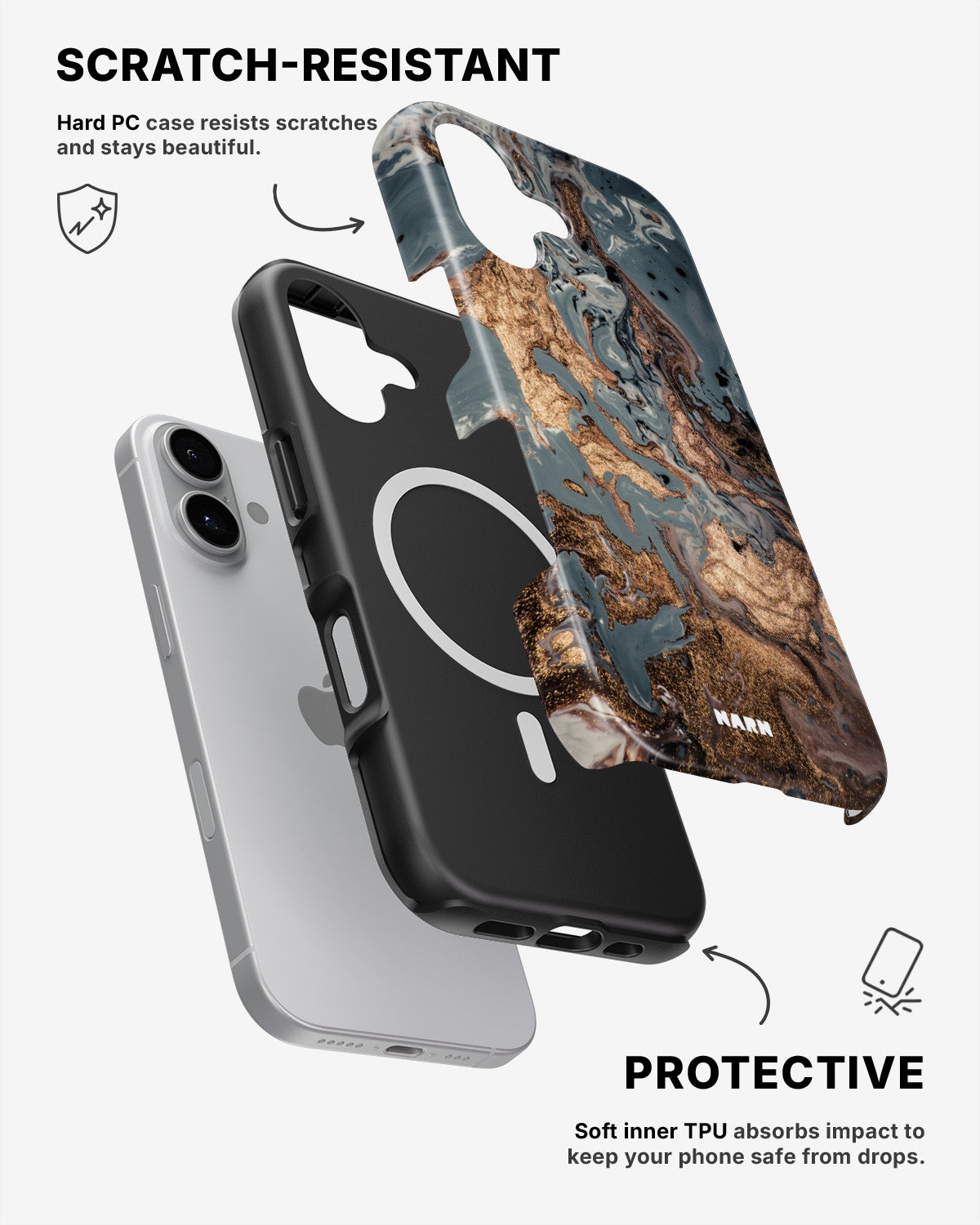 iPhone 16 Tough Case – Molten Gold - View 2