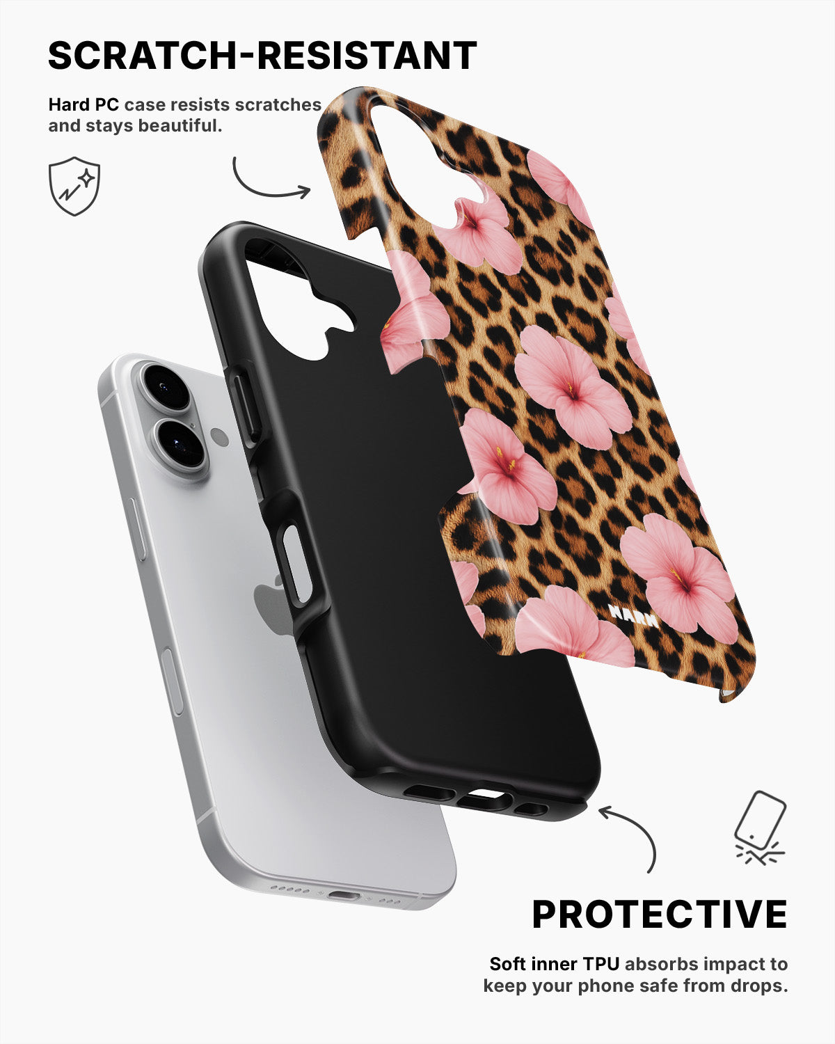 iPhone 16 Tough Case – Leopard Flower - View 2