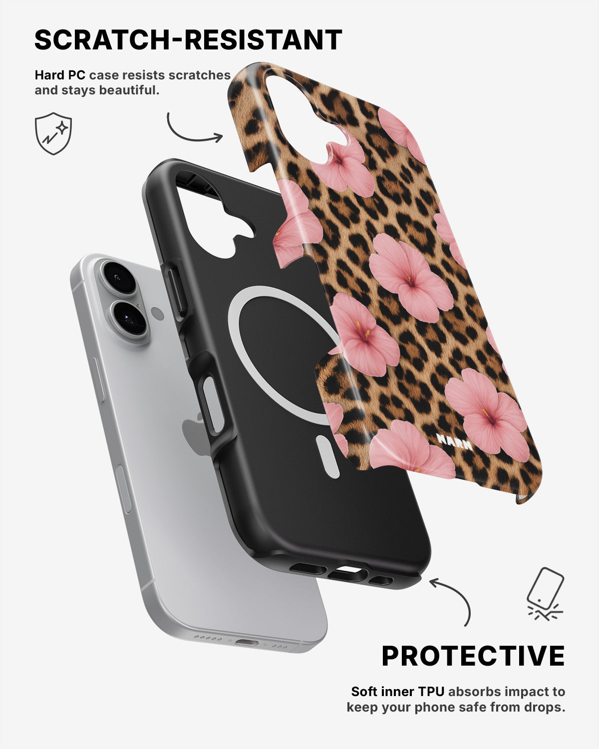 iPhone 16 Tough Case – Leopard Flower - View 2