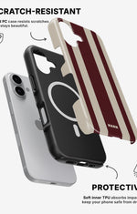 iPhone 16 Tough Case – Bordeaux Stripe - View 2