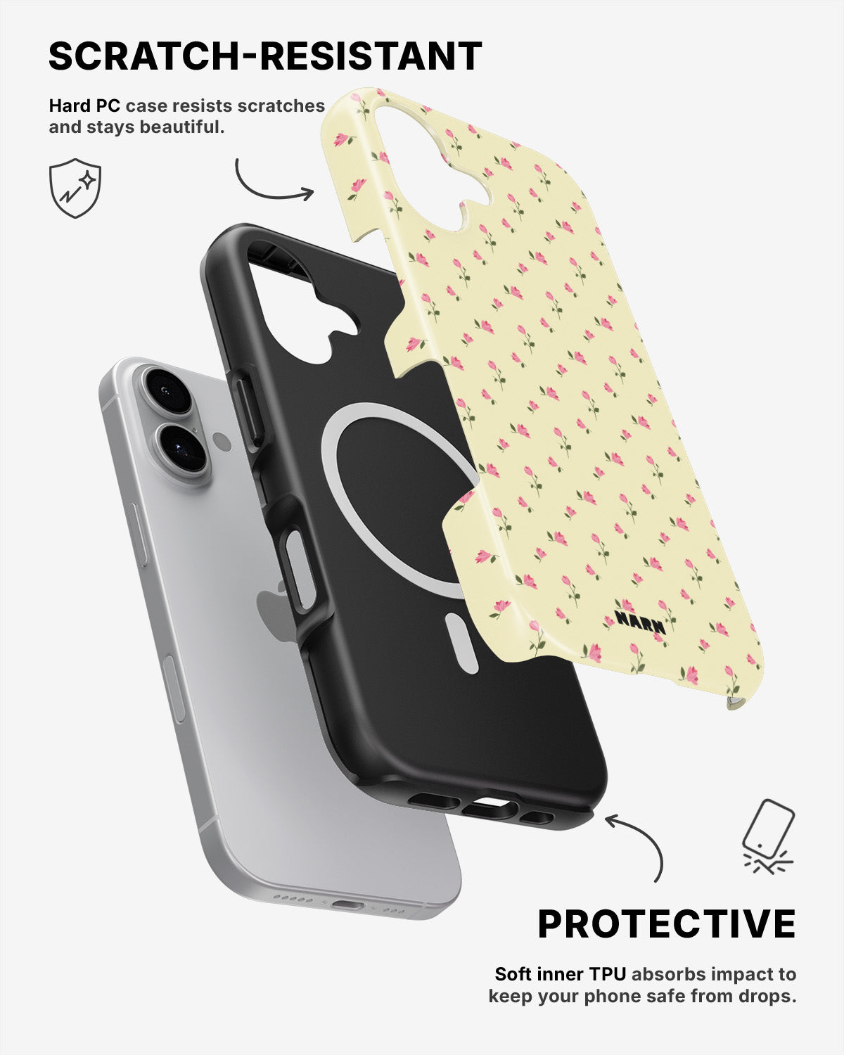 iPhone 16 Tough Case – Petite Roses - View 2