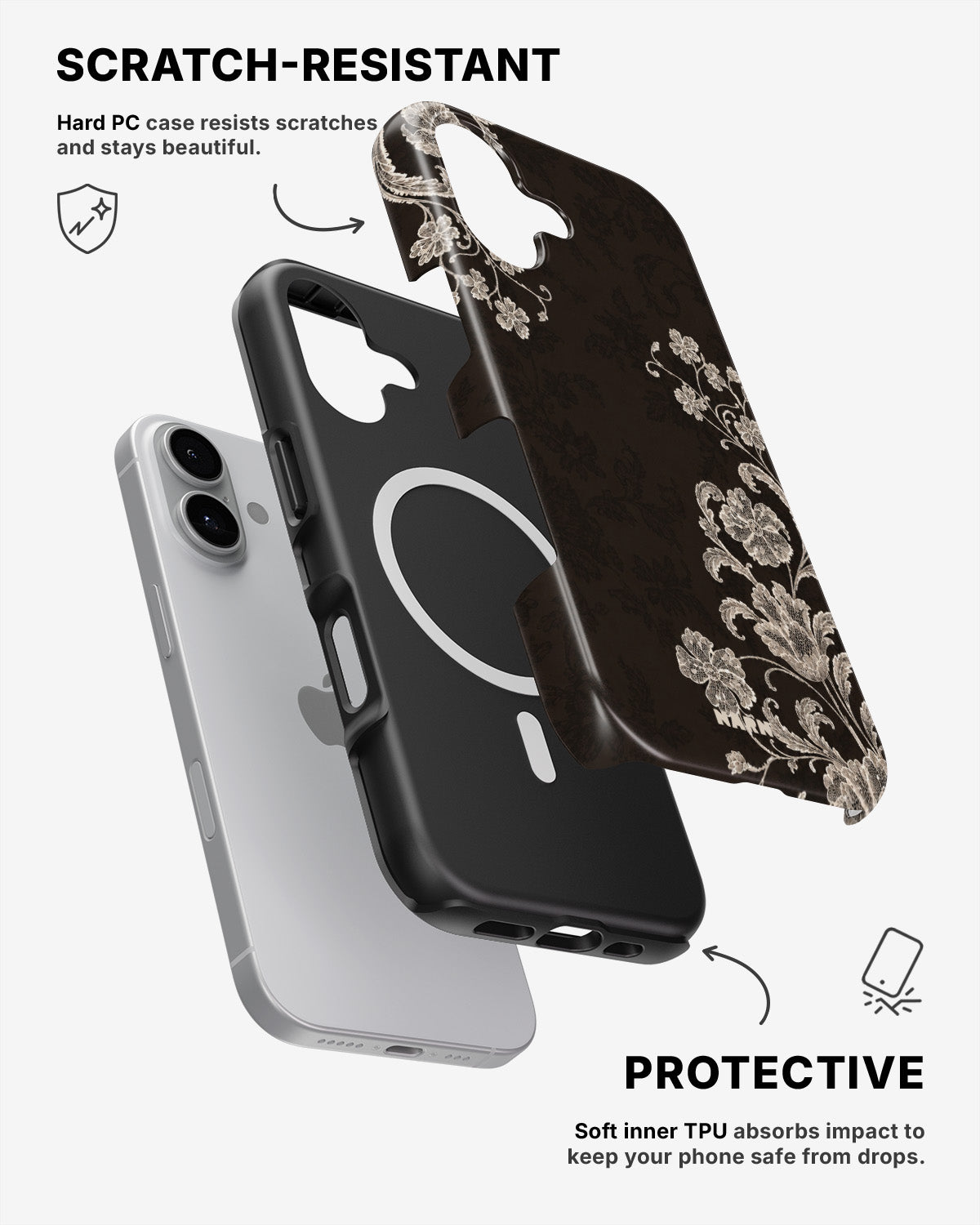 iPhone 16 Tough Case – Ivory Bloom - View 2