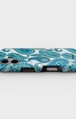 iPhone 16 Tough Case – Turquoise Paisley - View 3