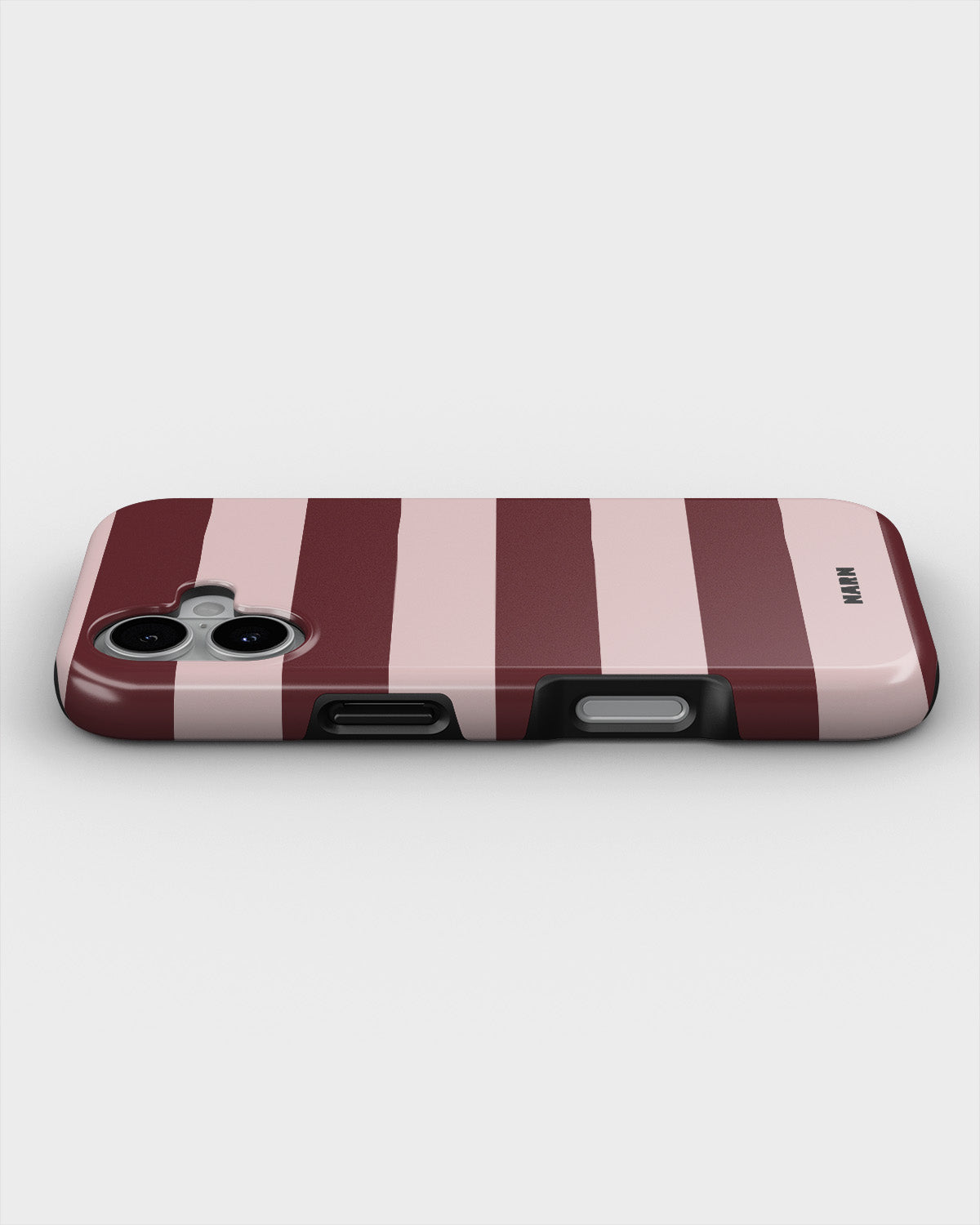 iPhone 16 Tough Case – Cranberry Stripe - View 3