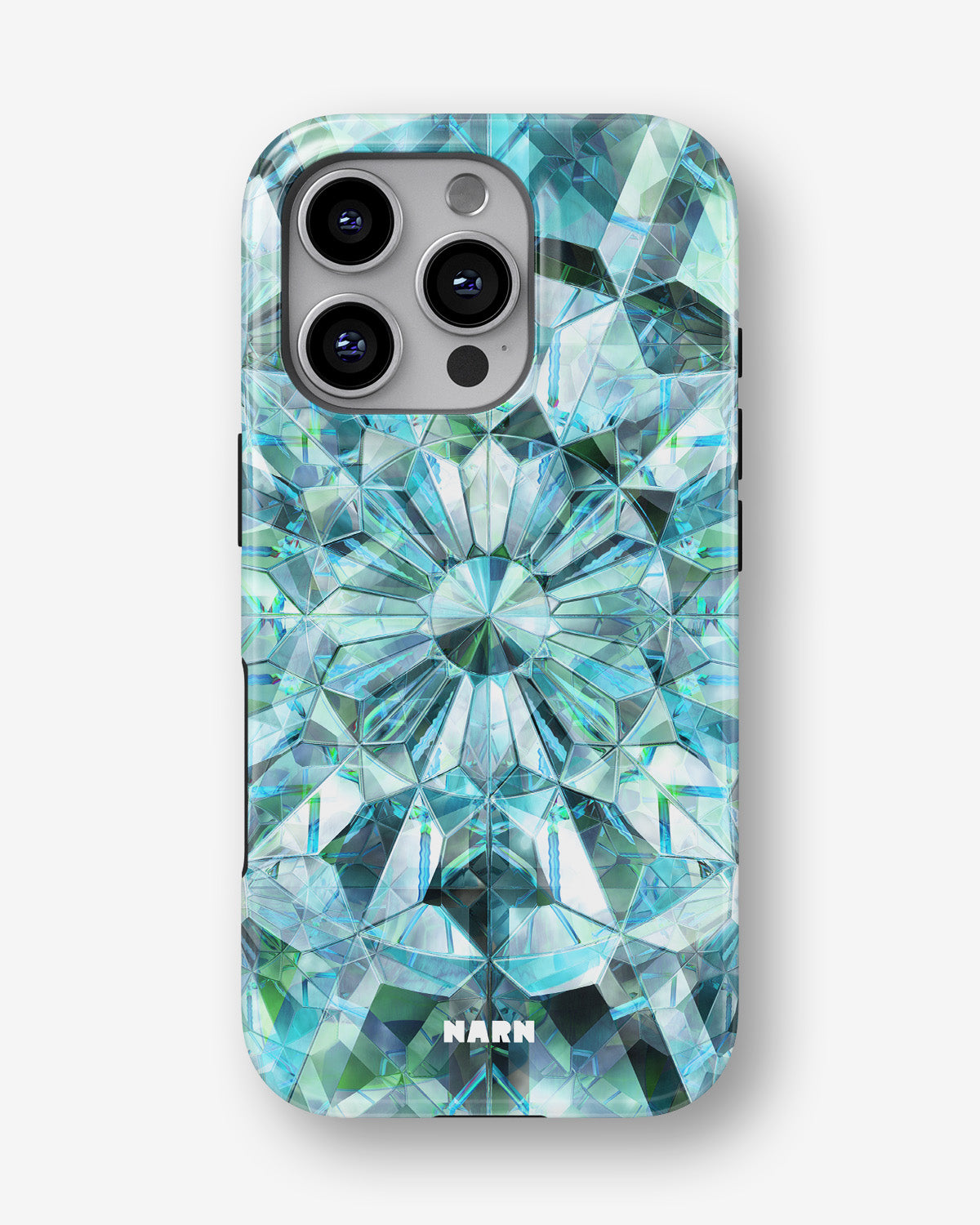 iPhone 16 Pro Tough Case – Green Crystals - View 1