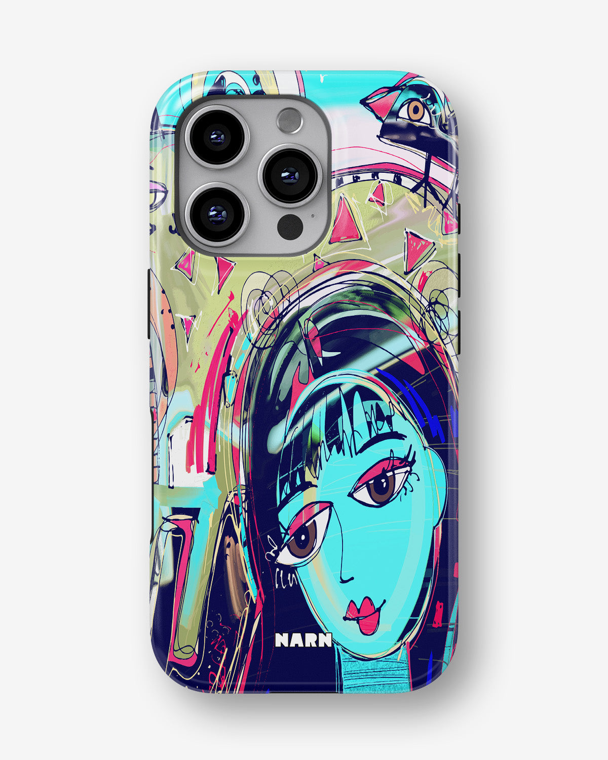 iPhone 16 Pro Tough Case – Abstract Cat - View 1