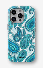 iPhone 16 Pro Tough Case – Turquoise Paisley - View 1