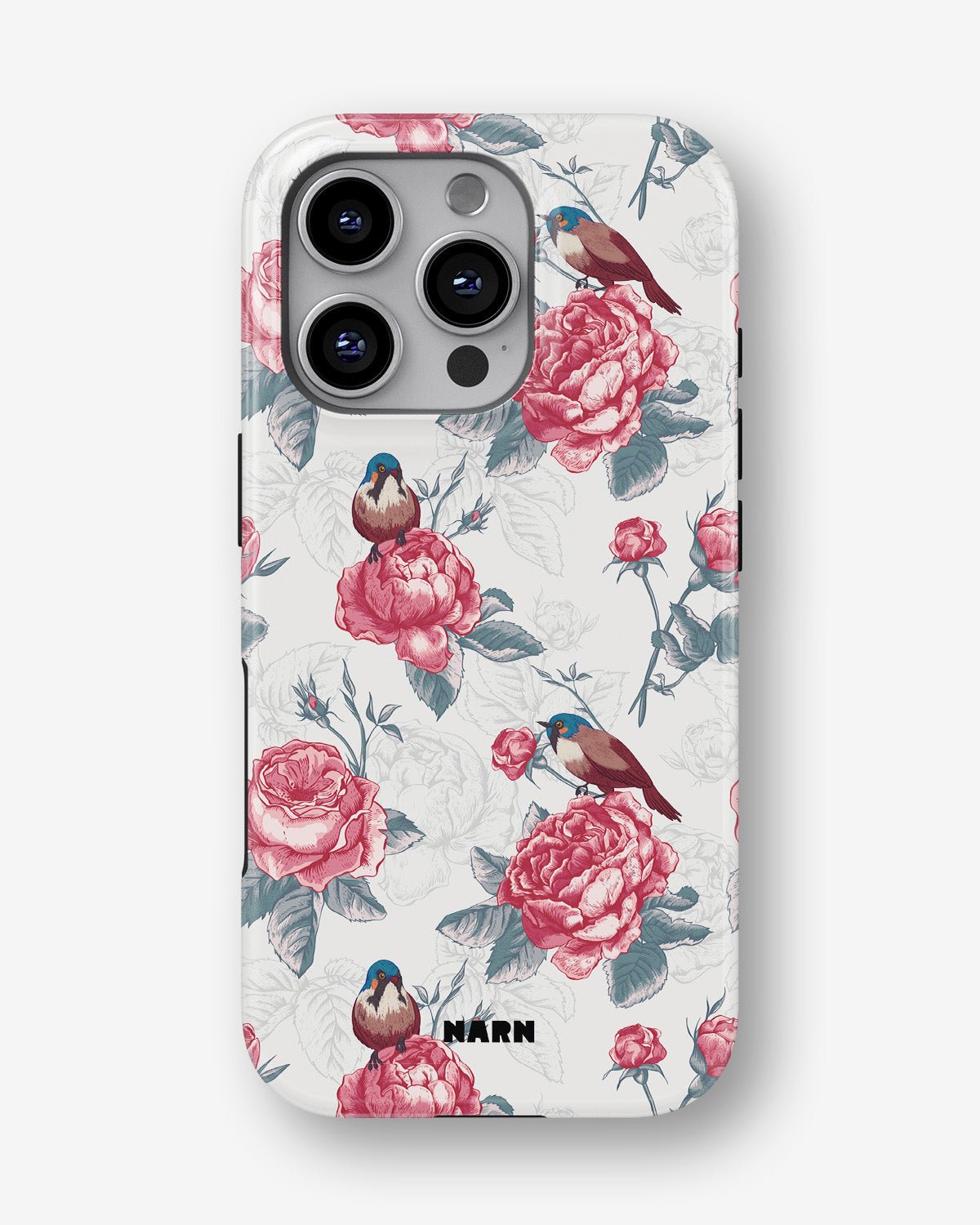 iPhone 16 Pro Tough Case – Birds Among Roses - View 1