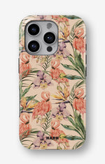 iPhone 16 Pro Tough Case – Flamingos & Flowers - View 1