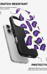 iPhone 16 Pro Tough Case – Eggplant Pattern - View 2