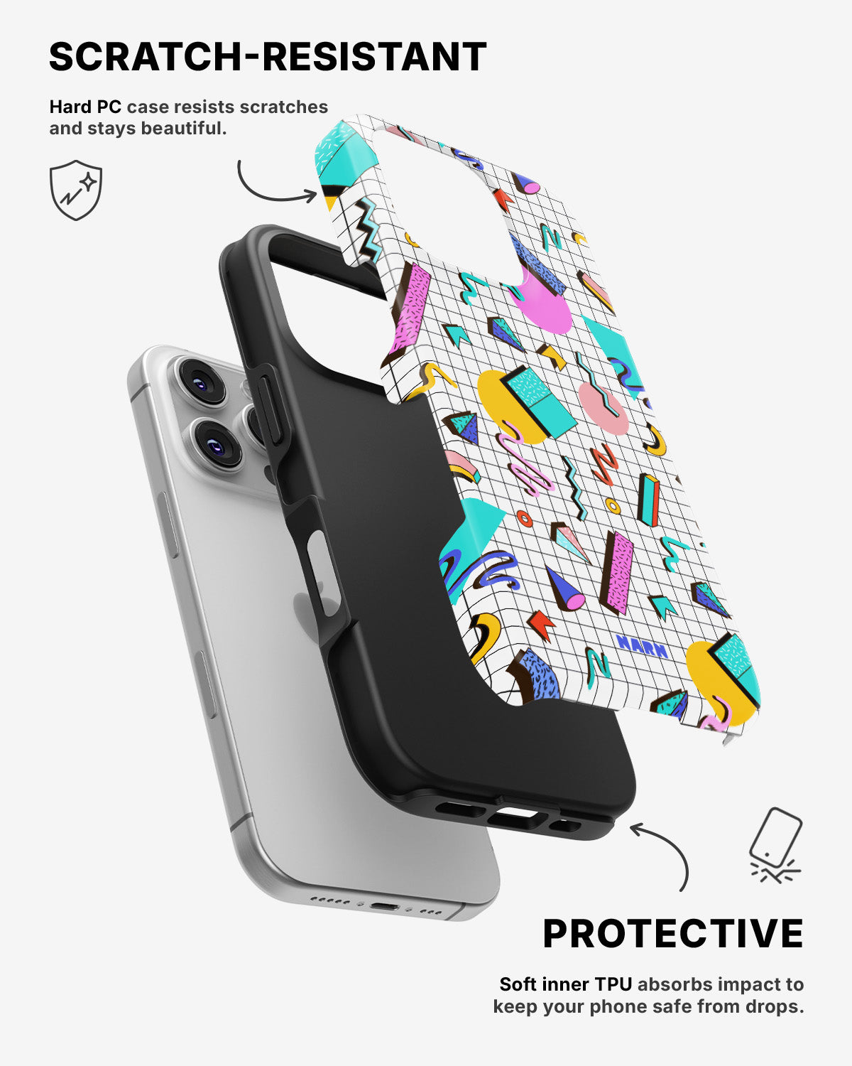 iPhone 16 Pro Tough Case – 80s Memphis - View 2