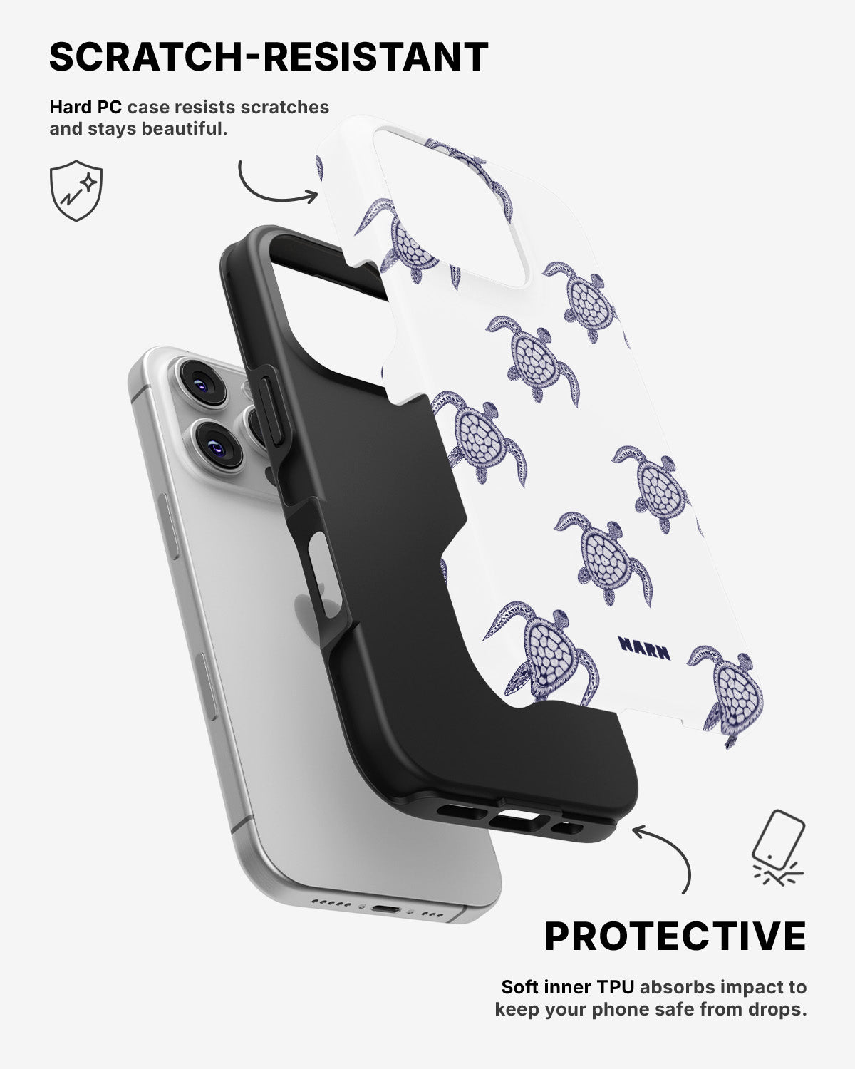 iPhone 16 Pro Tough Case – Blue Turtles - View 2