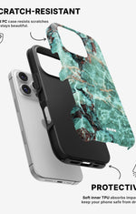 iPhone 16 Pro Tough Case – Green Marble - View 2