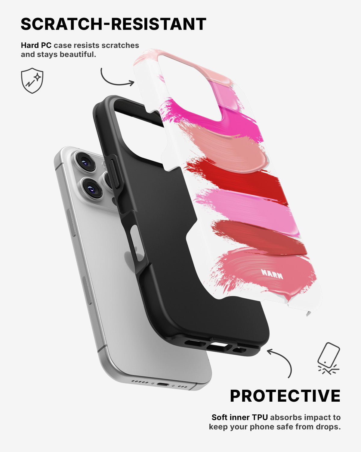 iPhone 16 Pro Tough Case – Lipstick Smears - View 2