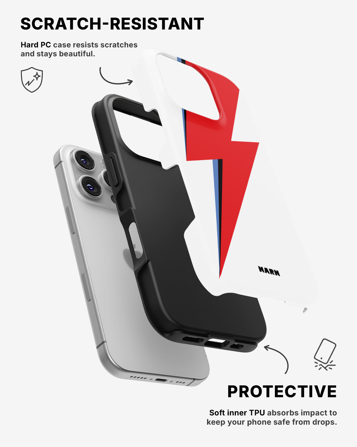 iPhone 16 Pro Tough Case – White Bowie  - View 2
