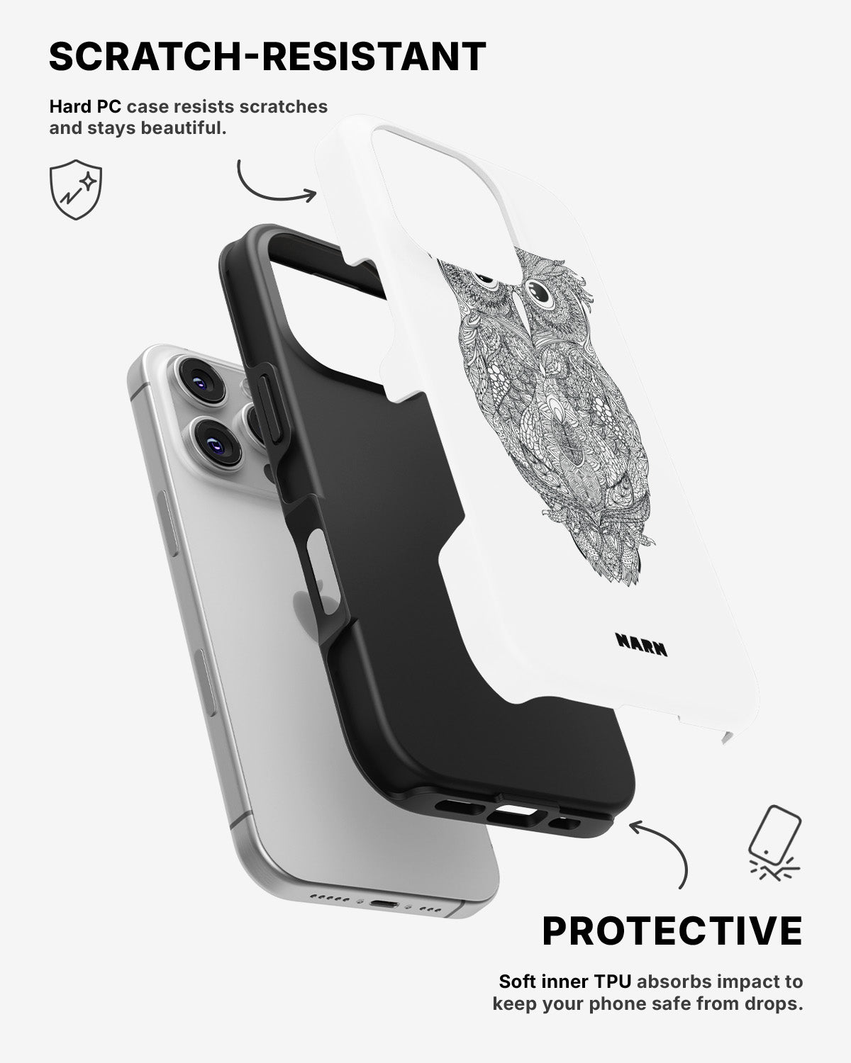 iPhone 16 Pro Tough Case – Owl - View 2