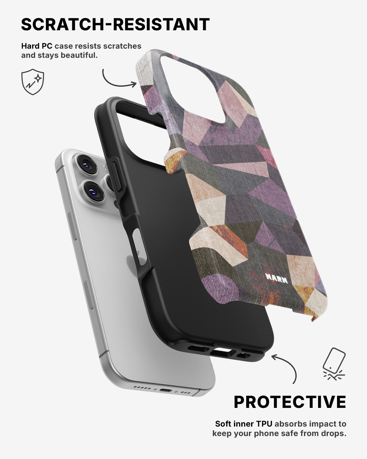 iPhone 16 Pro Tough Case – Triangles - View 2
