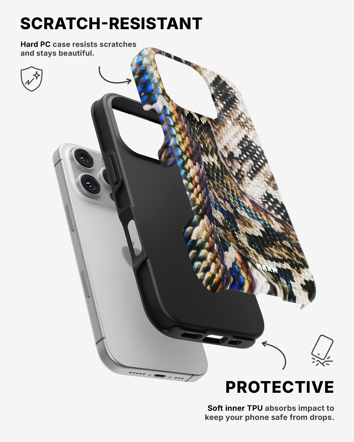 iPhone 16 Pro Tough Case – Shining Snakeskin - View 2