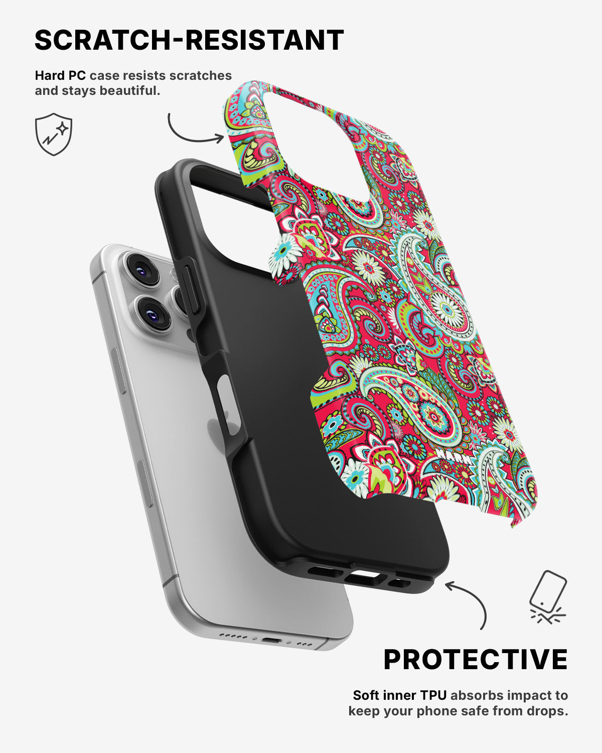 iPhone 16 Pro Tough Case – Paisley Paradise - View 2