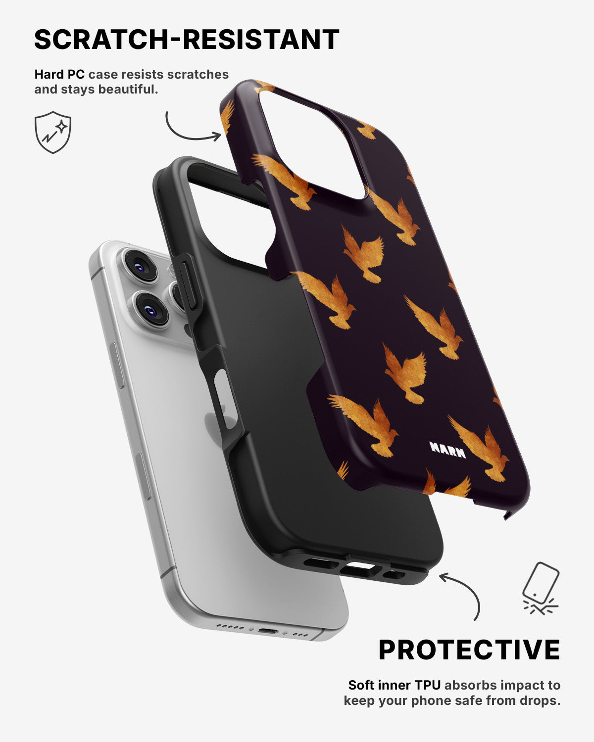 iPhone 16 Pro Tough Case – Royal Doves - View 2