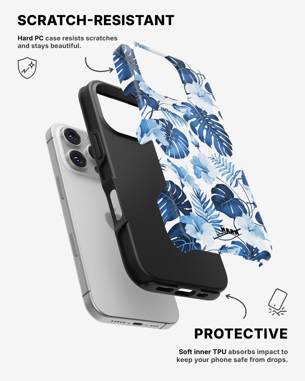 iPhone 16 Pro Tough Case – Blue Tropics - View 2