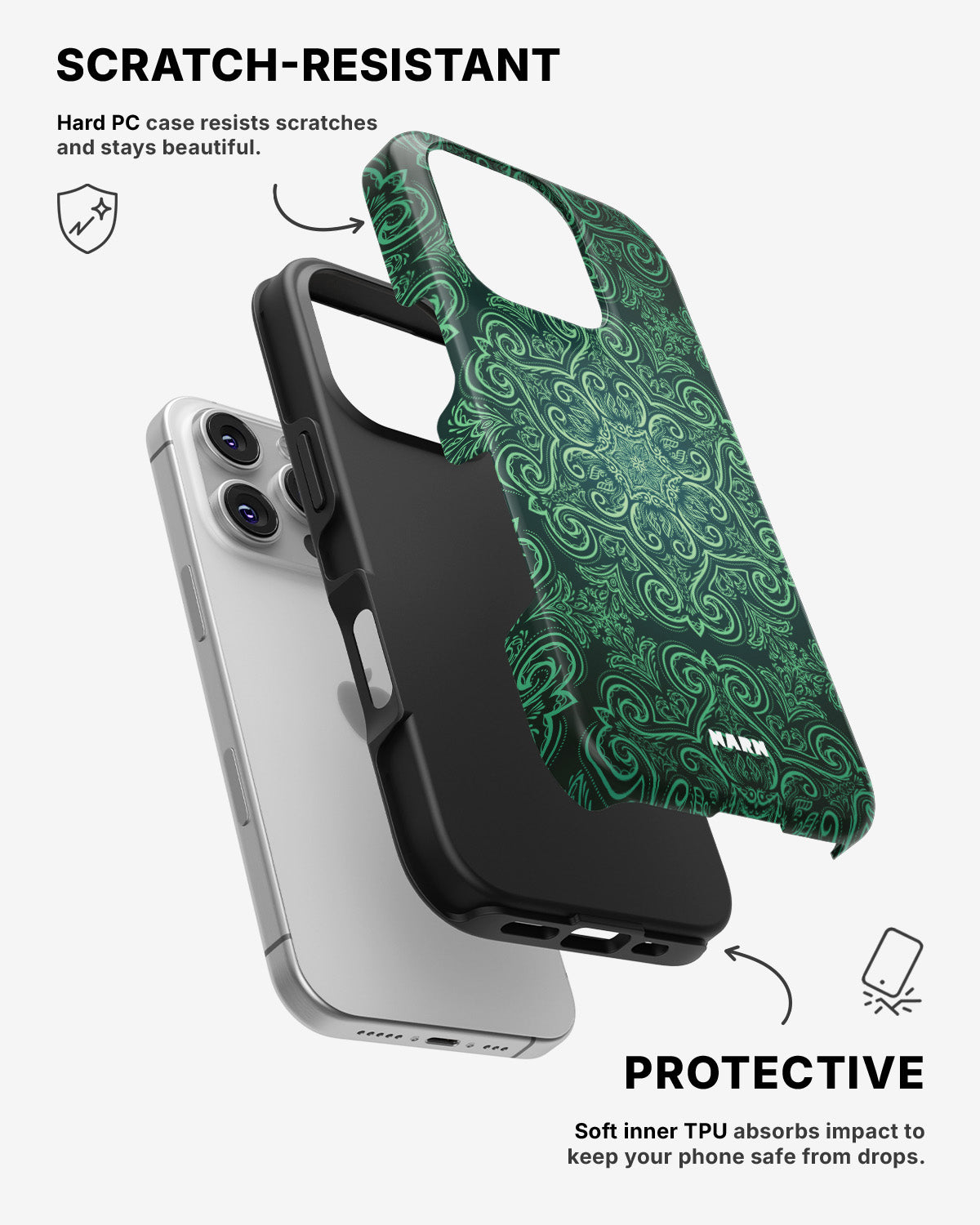 iPhone 16 Pro Tough Case – Retro Forest - View 2