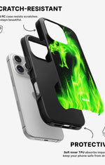 iPhone 16 Pro Tough Case – Green Flames Dragon - View 2