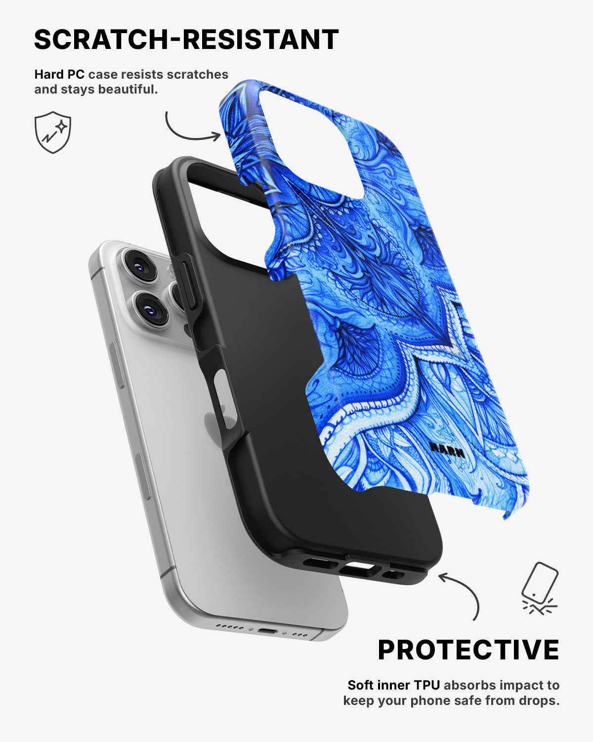 iPhone 16 Pro Tough Case – Blue Vintage - View 2