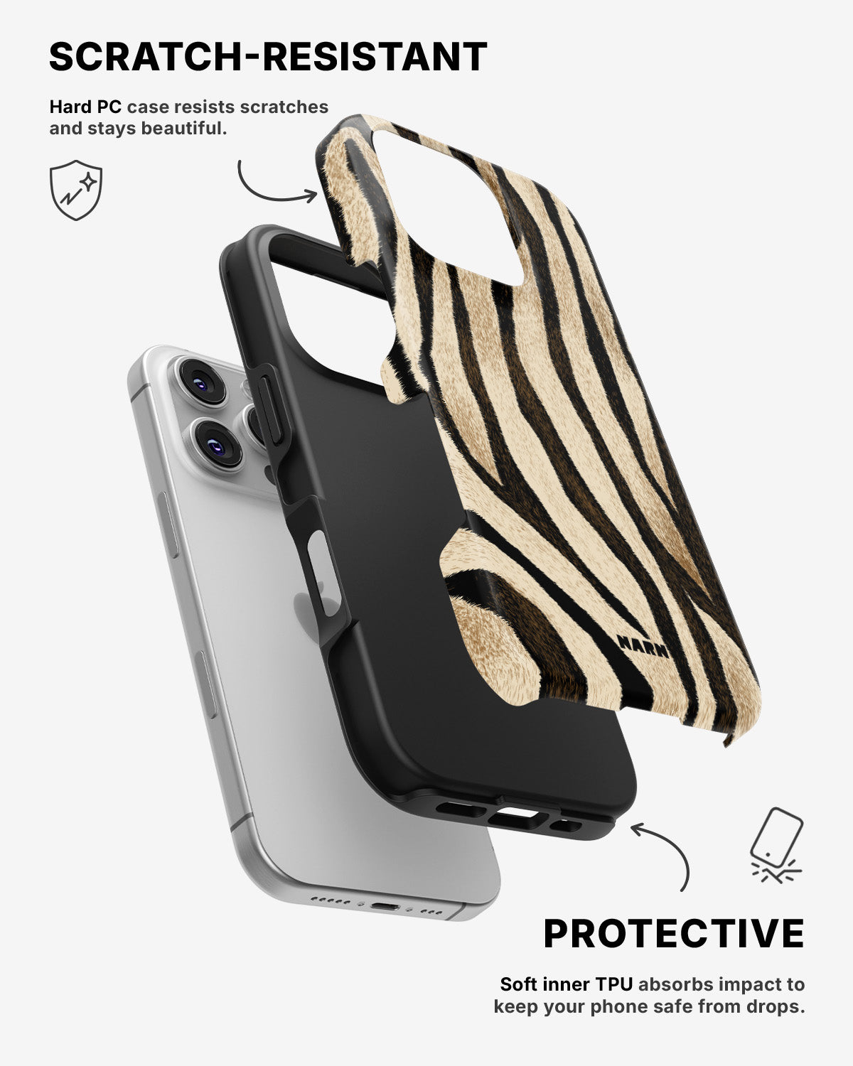 iPhone 16 Pro Tough Case – Wild Zebra - View 2