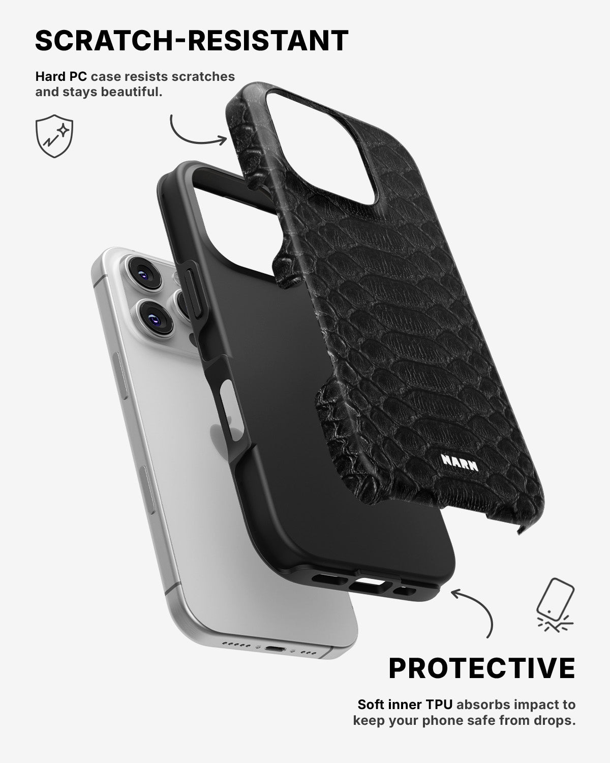 iPhone 16 Pro Tough Case – Black Snake - View 2