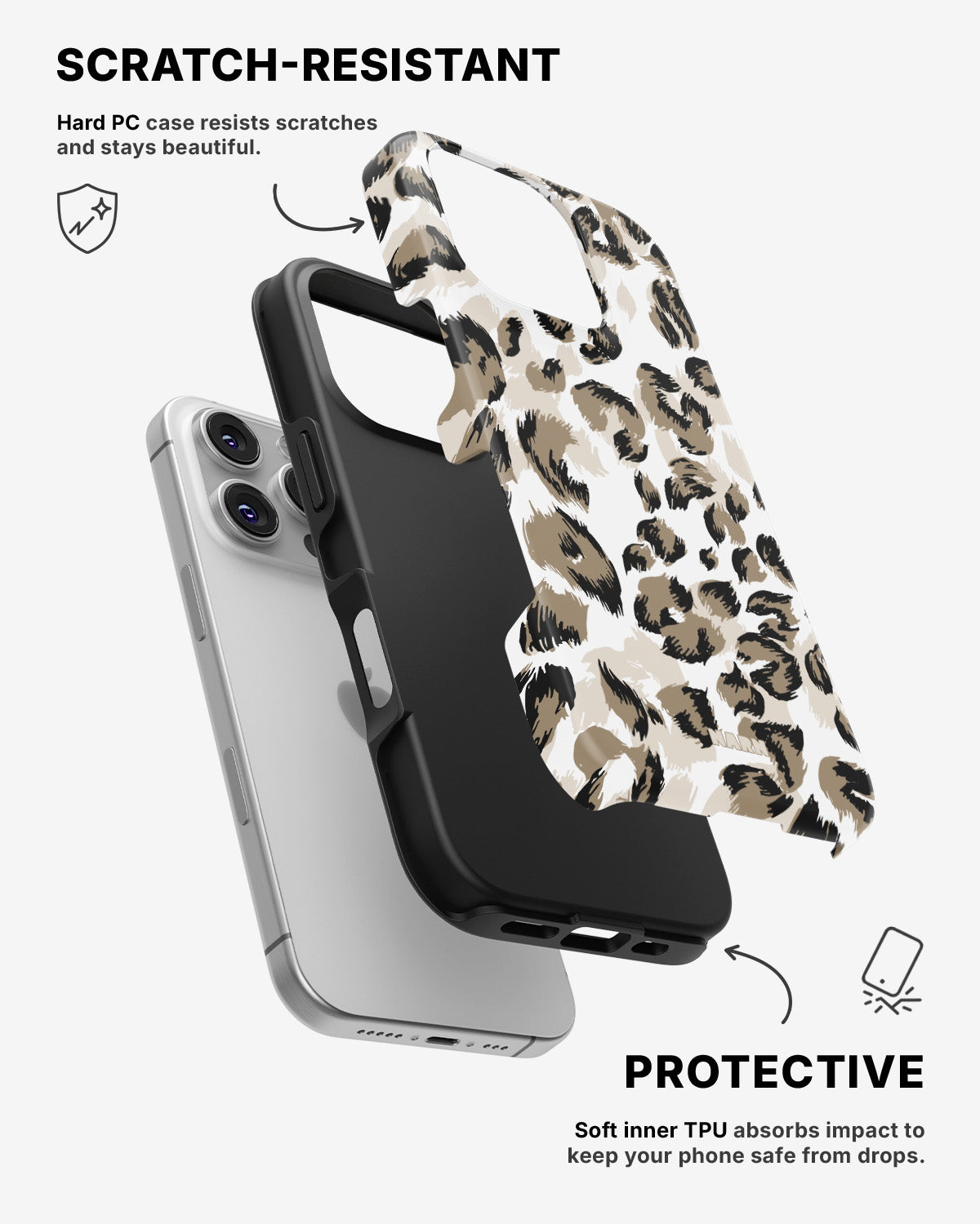 iPhone 16 Pro Tough Case – Snow Leopard - View 2