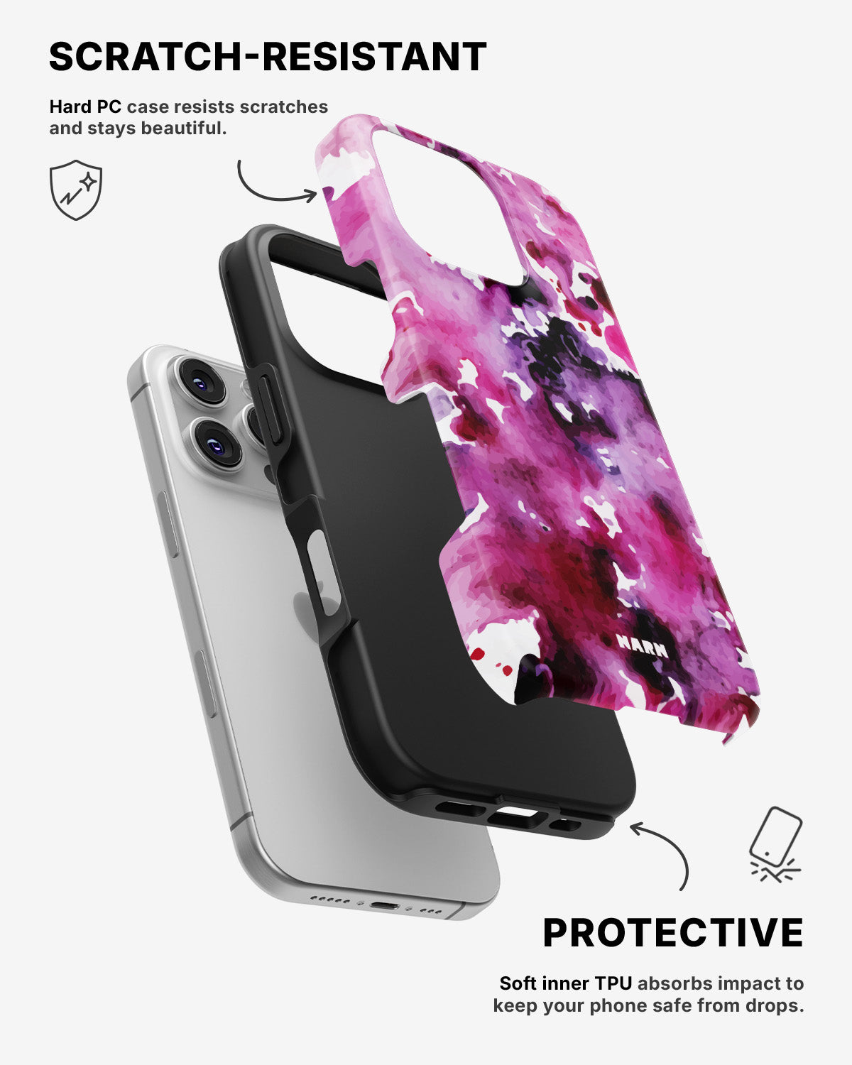 iPhone 16 Pro Tough Case – Floral Splash - View 2