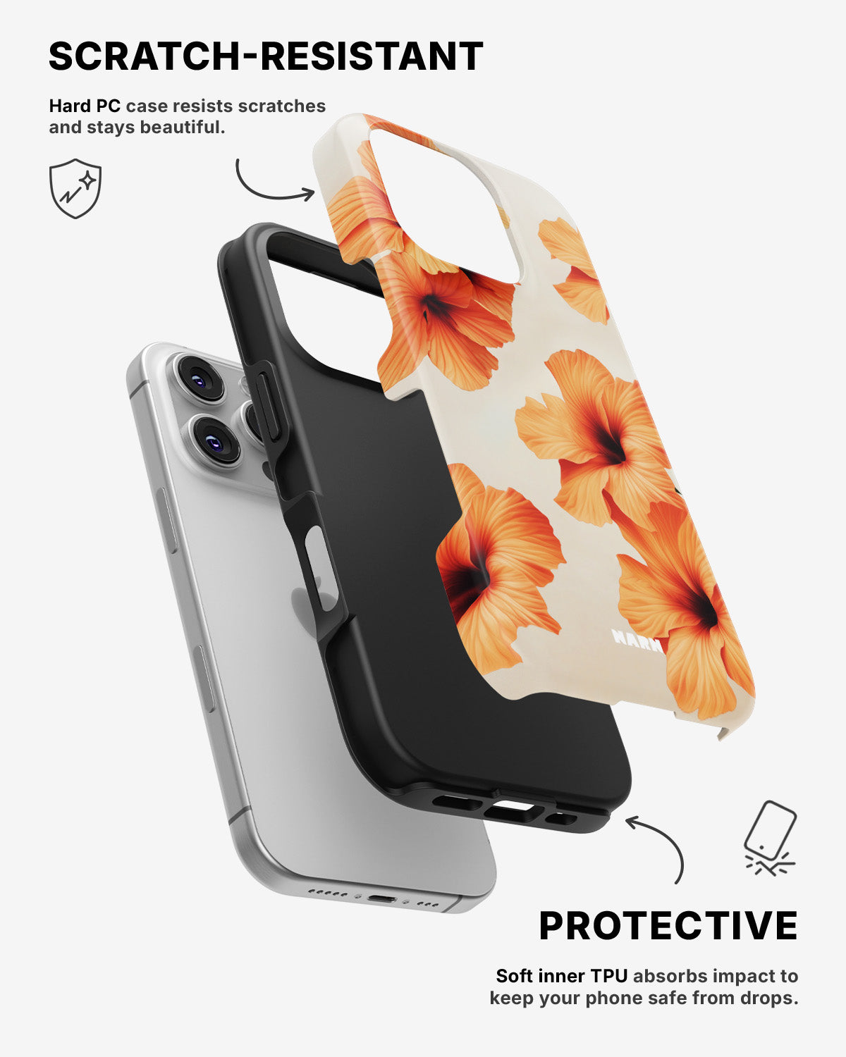 iPhone 16 Pro Tough Case – Hibiscus Dreams - View 2