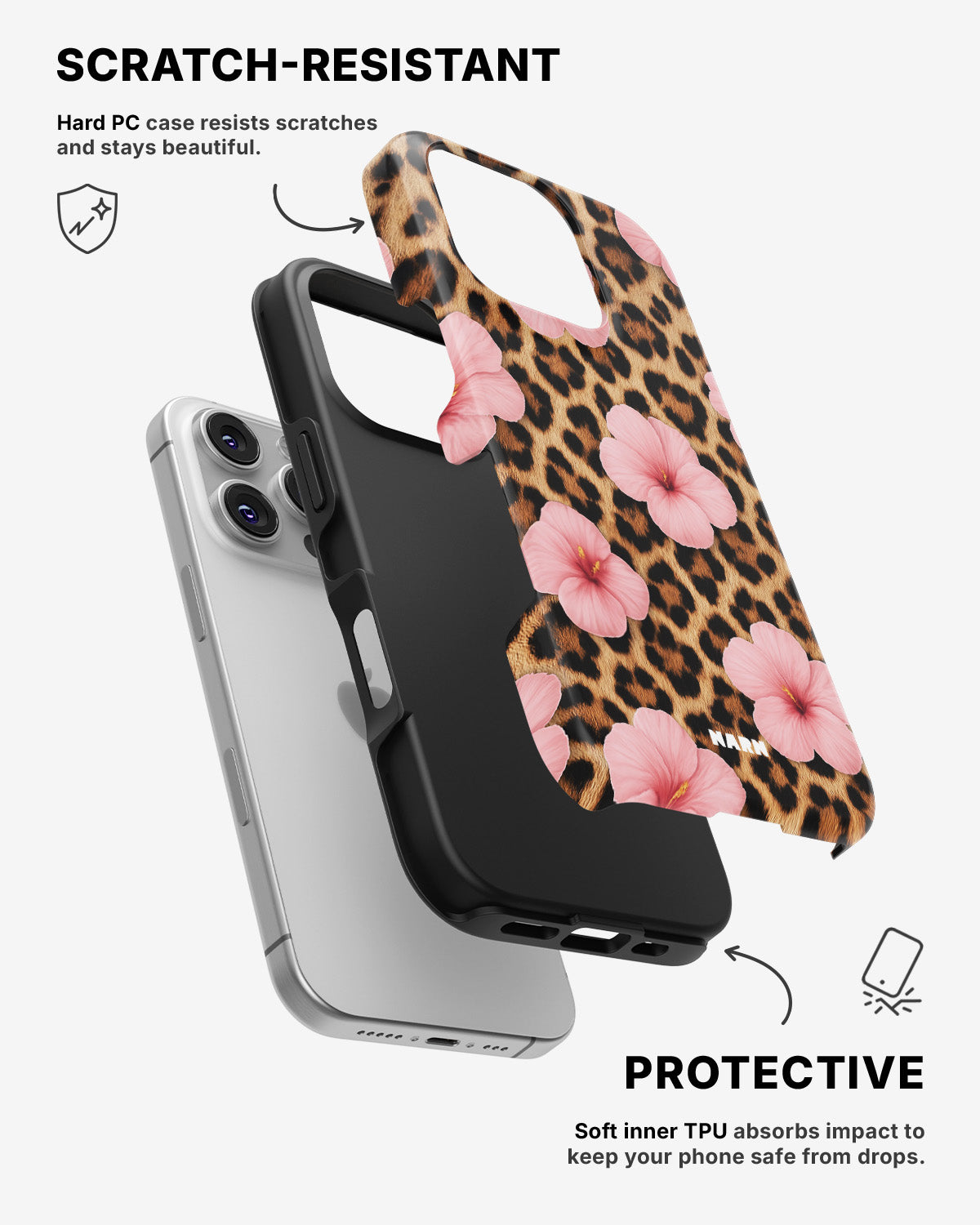 iPhone 16 Pro Tough Case – Leopard Flower - View 2