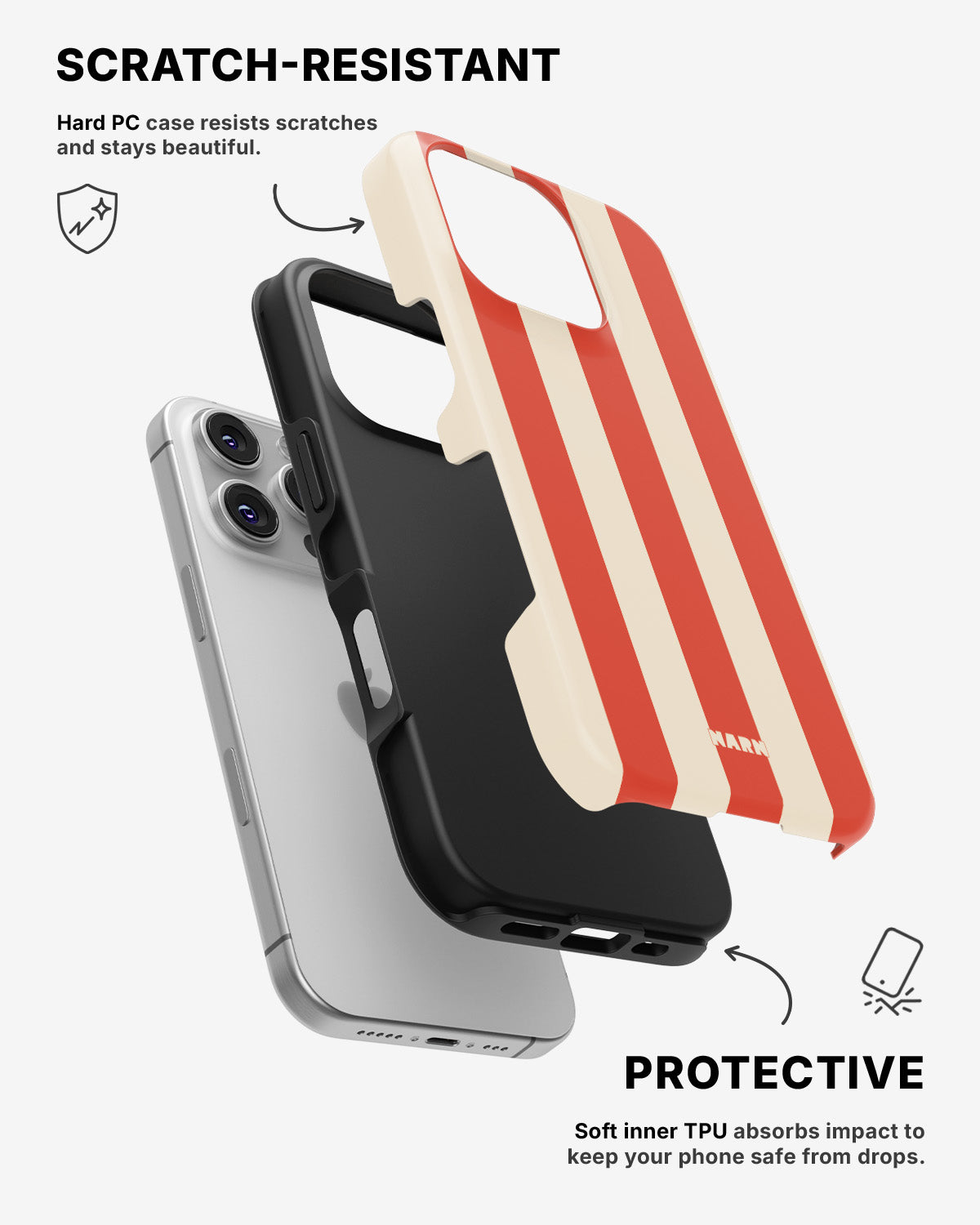 iPhone 16 Pro Tough Case – Sunset Stripes - View 2