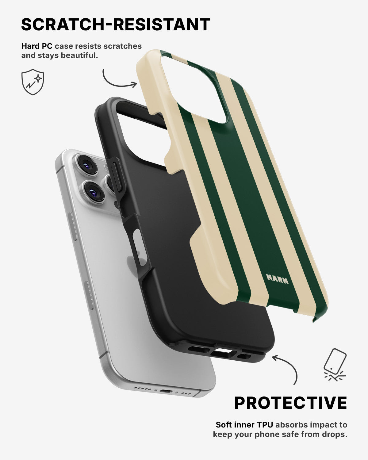 iPhone 16 Pro Tough Case – Vert Stripe - View 2