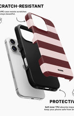 iPhone 16 Pro Tough Case – Cranberry Stripe - View 2
