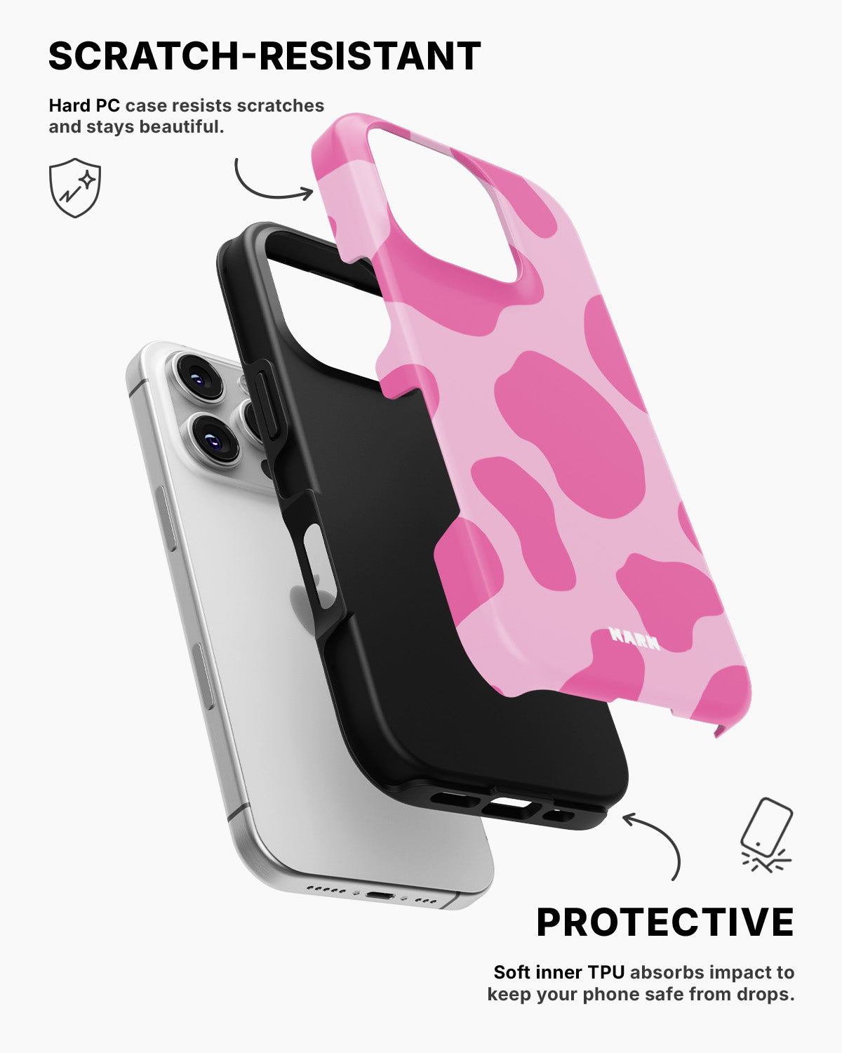 iPhone 16 Pro Tough Case – Pink Moo - View 2