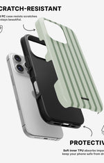 iPhone 16 Pro Tough Case – Sage Stripes - View 2