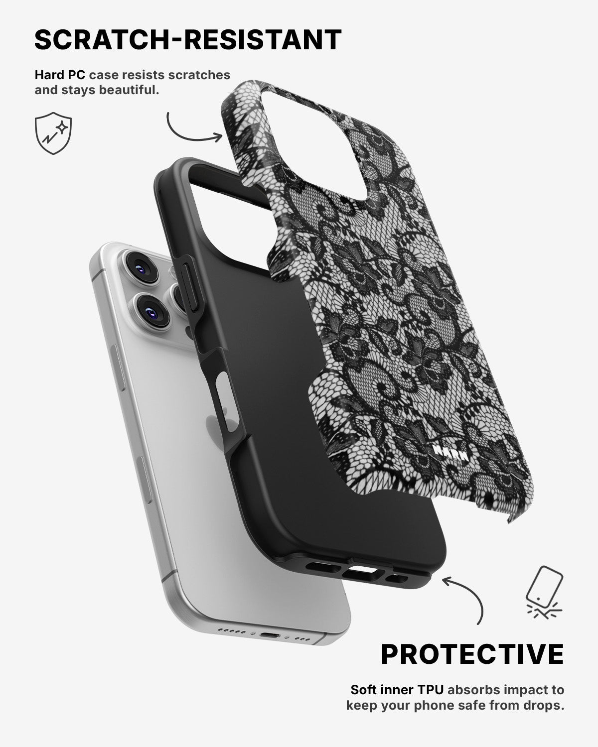iPhone 16 Pro Tough Case – Midnight Lace - View 2