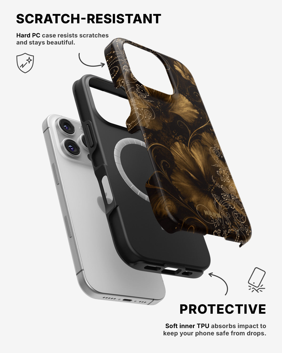 iPhone 16 Pro Tough Case – Bloom Noir - View 2
